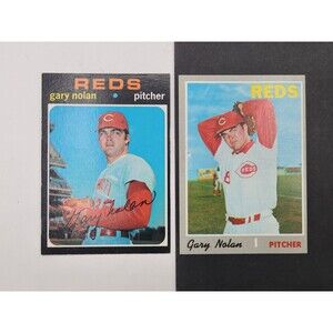 Vintage 1970-71  ~ Gary Nolan Cincinnati Reds ~ Topps #'s 484 & 75 ~ Excellent